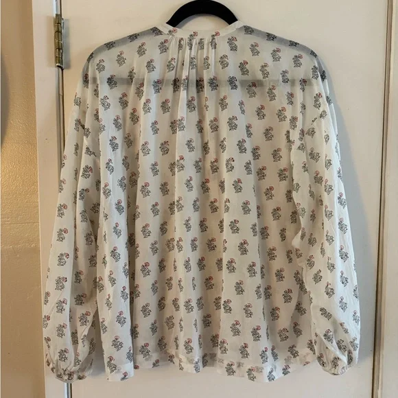 Doen Jane Blouse in Red Dahlia Block Print - Picture 5 of 8